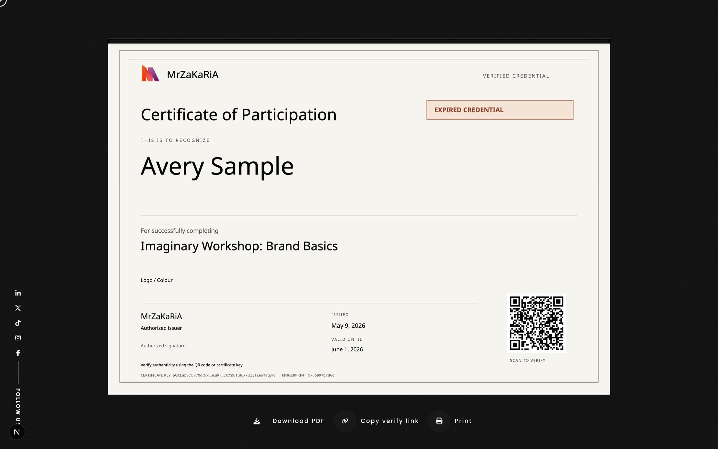 Expired certificate