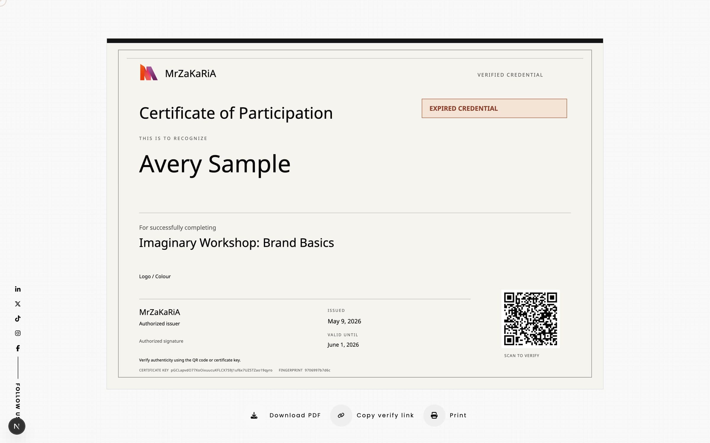 Expired certificate