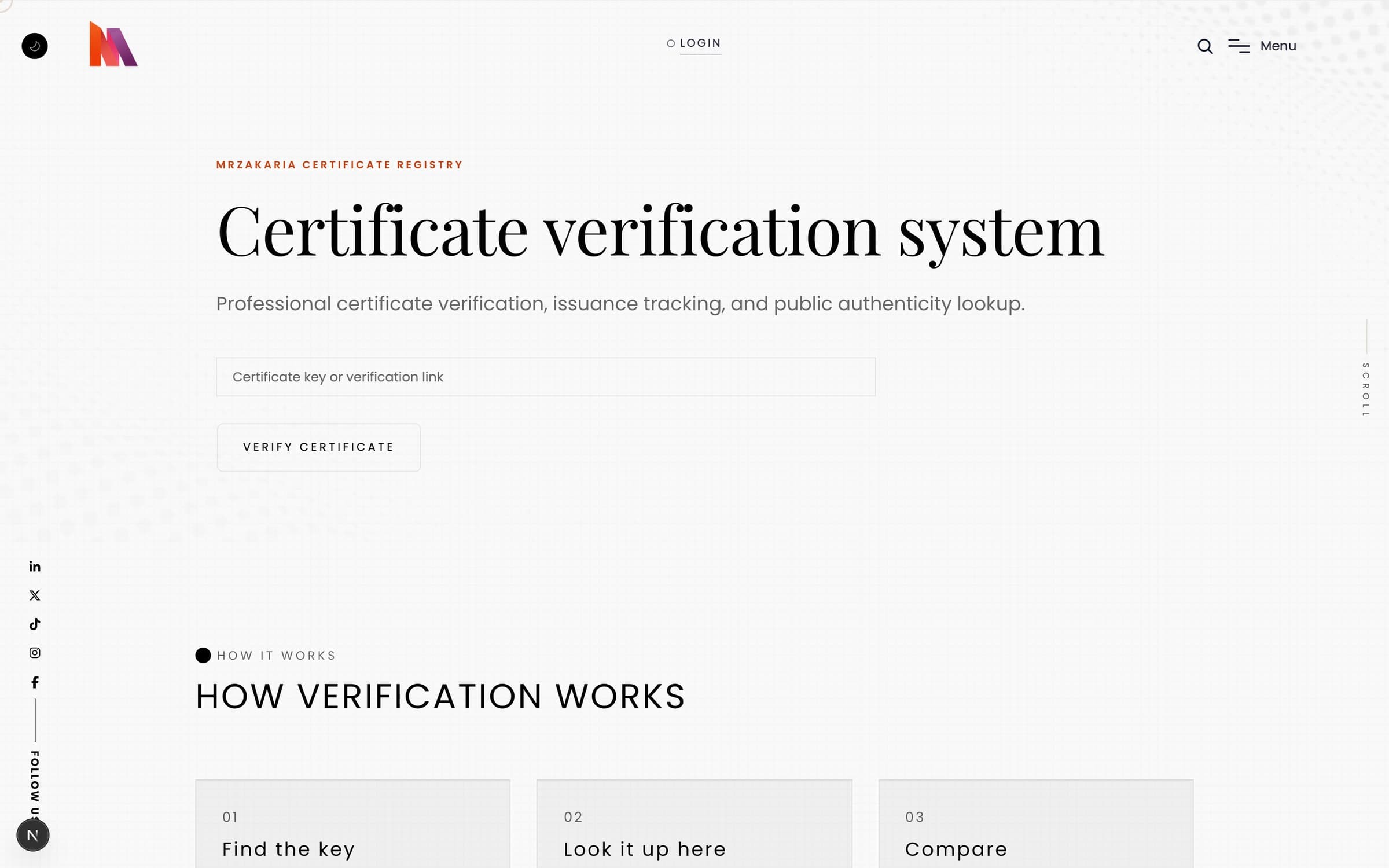 Certificate Registry