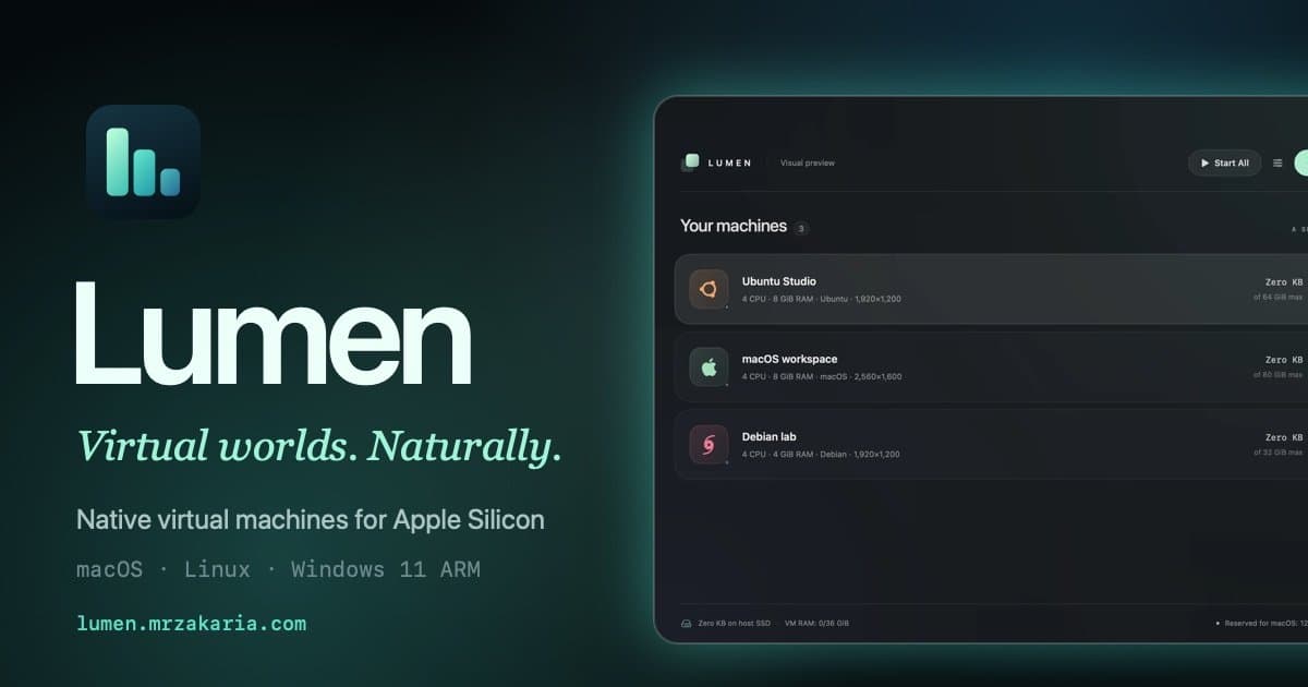 Lumen VM overview: native virtual machines for Apple Silicon