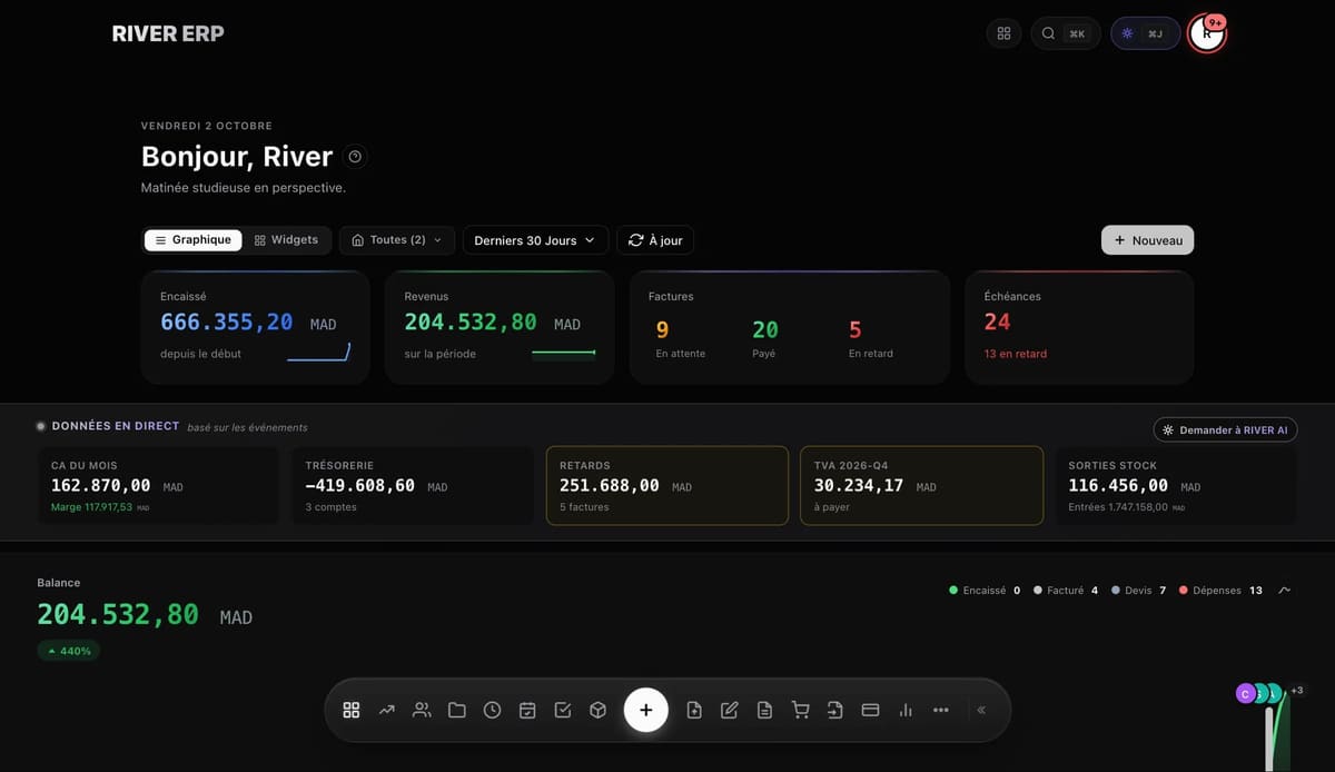 RIVER ERP — screenshot